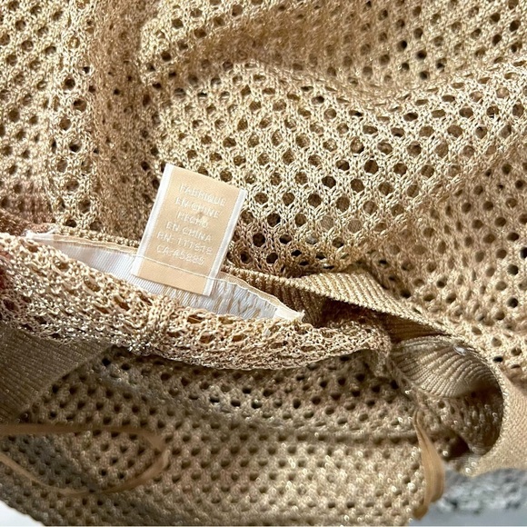 MICHAEL KORS Metallic Gold Knit Kaftan Poncho Med Business Casual EUC Designer - Picture 10 of 14